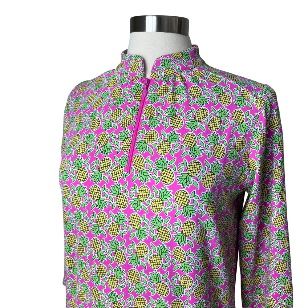 IBKUL Womens Pink Pineapple Print UPF 50+‎ Quarter Zip Golf Sporty Dress Small - Picture 12 of 15